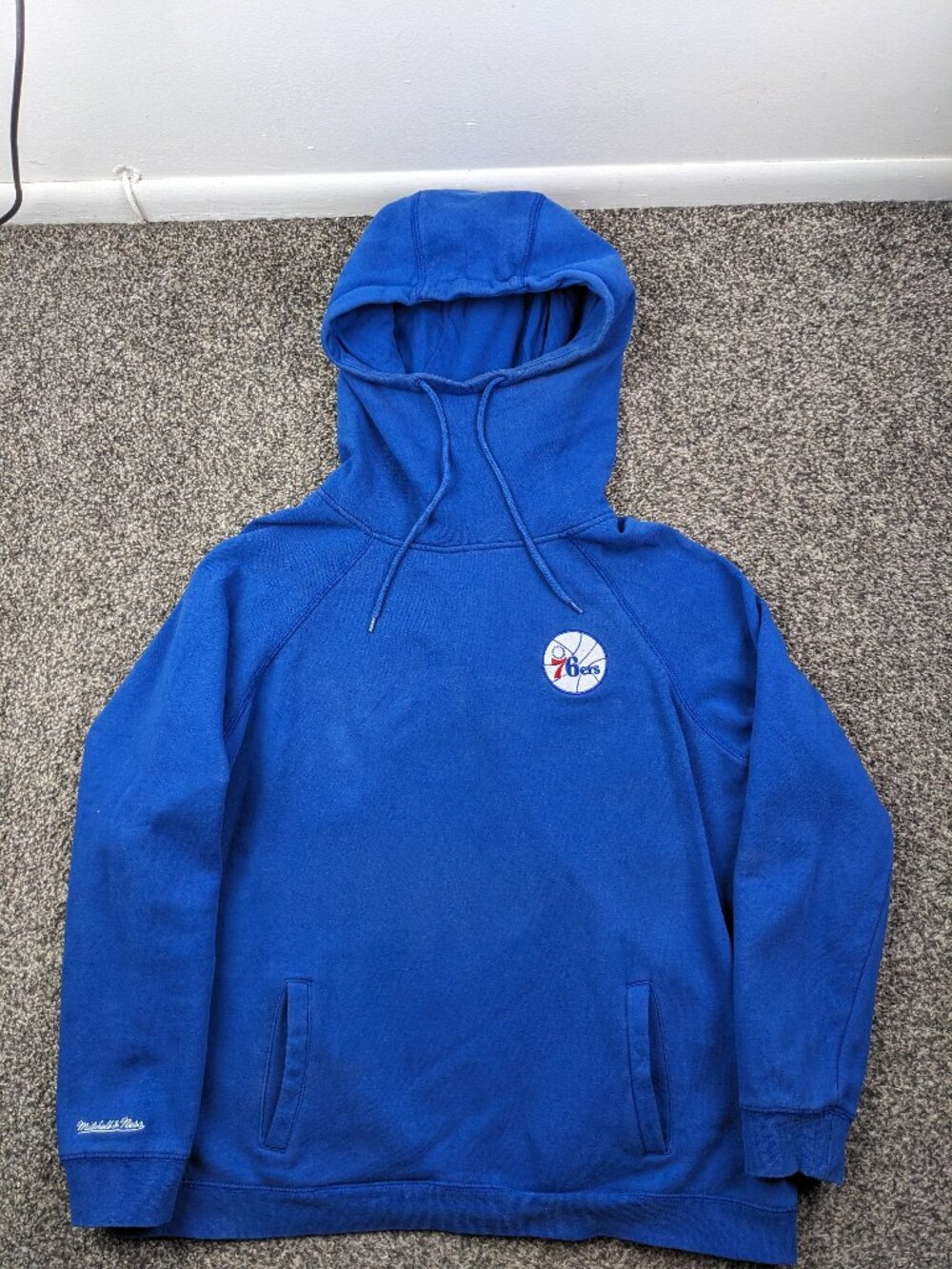 Philadelphia 76ers Hoodie Mitchell & Ness Funnel Neck HWC Sweatshirt Womens XL